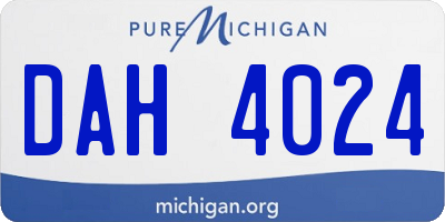 MI license plate DAH4024