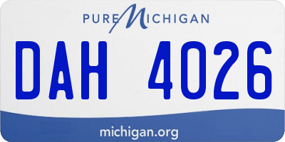 MI license plate DAH4026