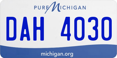 MI license plate DAH4030