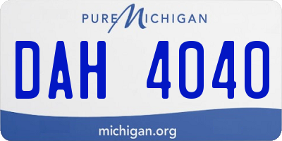 MI license plate DAH4040