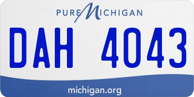 MI license plate DAH4043