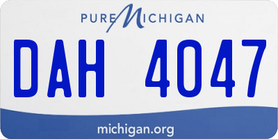MI license plate DAH4047