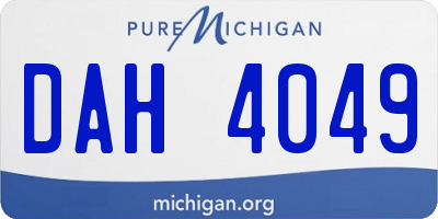 MI license plate DAH4049