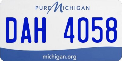 MI license plate DAH4058