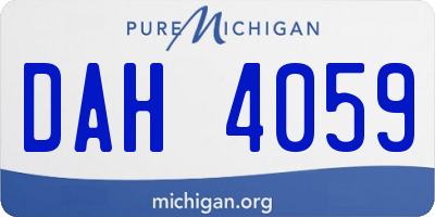 MI license plate DAH4059