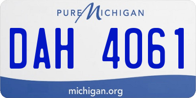 MI license plate DAH4061