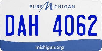 MI license plate DAH4062