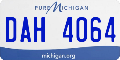 MI license plate DAH4064