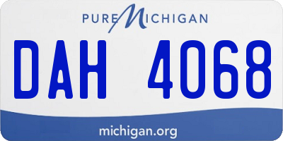 MI license plate DAH4068