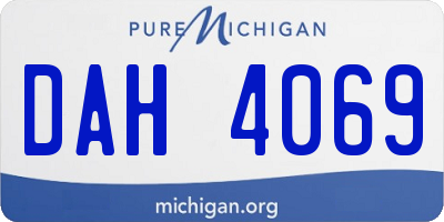 MI license plate DAH4069