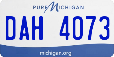 MI license plate DAH4073