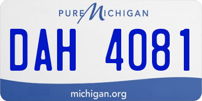 MI license plate DAH4081