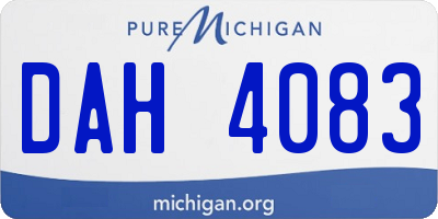 MI license plate DAH4083