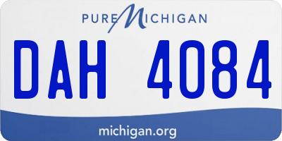 MI license plate DAH4084