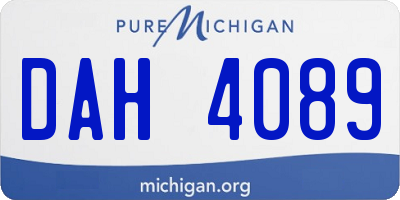 MI license plate DAH4089