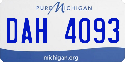 MI license plate DAH4093