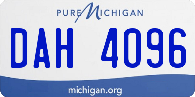 MI license plate DAH4096
