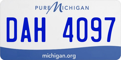 MI license plate DAH4097