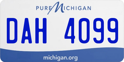 MI license plate DAH4099