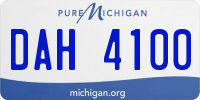 MI license plate DAH4100