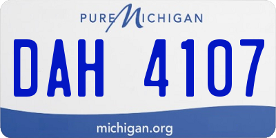 MI license plate DAH4107