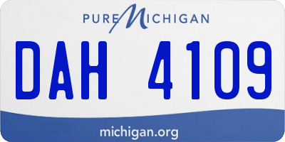 MI license plate DAH4109
