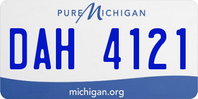 MI license plate DAH4121