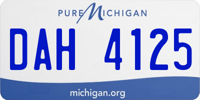 MI license plate DAH4125