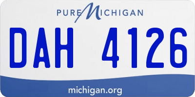 MI license plate DAH4126