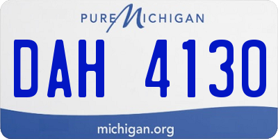 MI license plate DAH4130