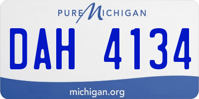 MI license plate DAH4134