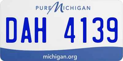 MI license plate DAH4139