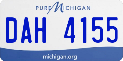 MI license plate DAH4155