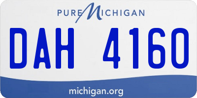 MI license plate DAH4160