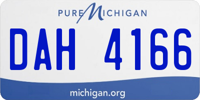 MI license plate DAH4166