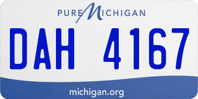 MI license plate DAH4167