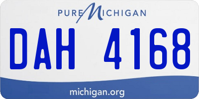 MI license plate DAH4168