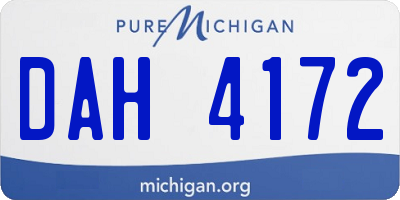 MI license plate DAH4172