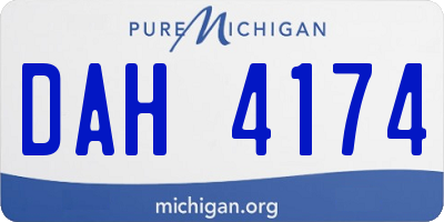 MI license plate DAH4174