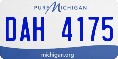 MI license plate DAH4175