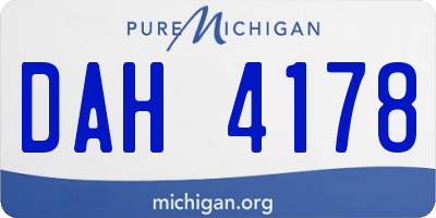 MI license plate DAH4178