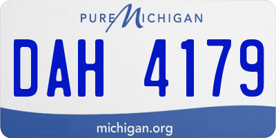 MI license plate DAH4179