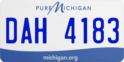 MI license plate DAH4183