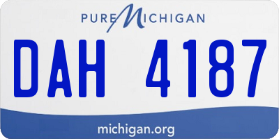 MI license plate DAH4187