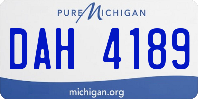 MI license plate DAH4189