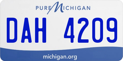 MI license plate DAH4209