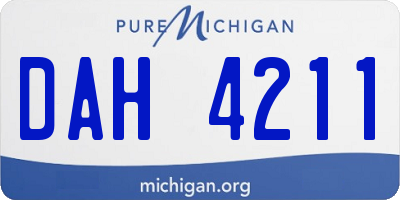 MI license plate DAH4211