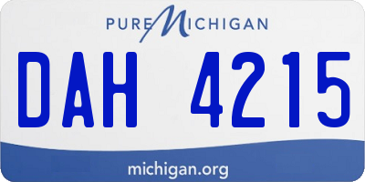 MI license plate DAH4215