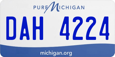 MI license plate DAH4224
