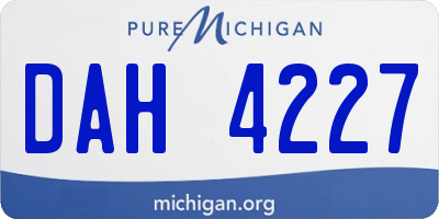 MI license plate DAH4227